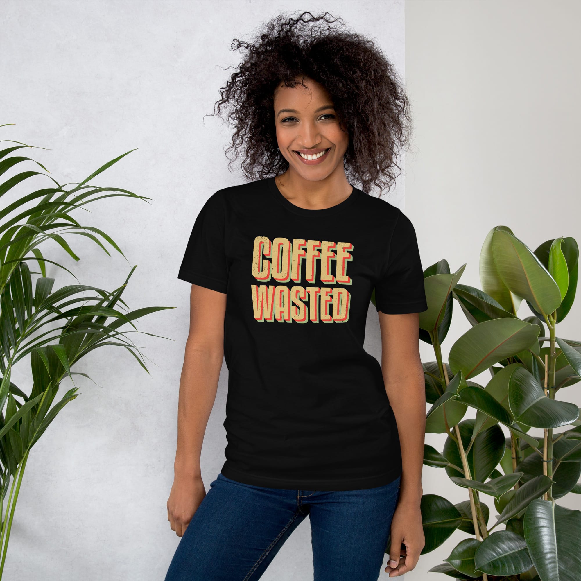 Coffee Wasted Caffeine Funny Unisex t-shirt